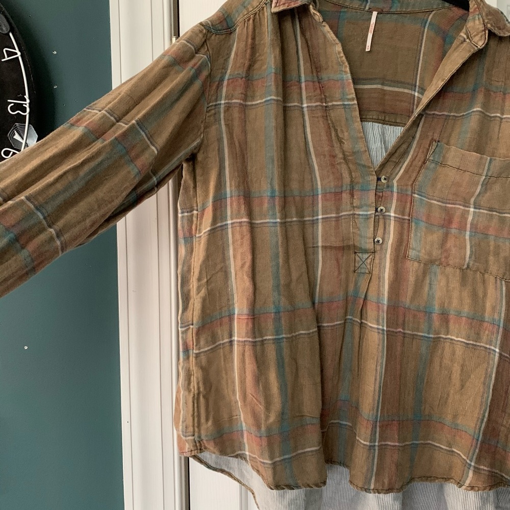 Free People Plaid oversized shirt - Picture 4 of 5
